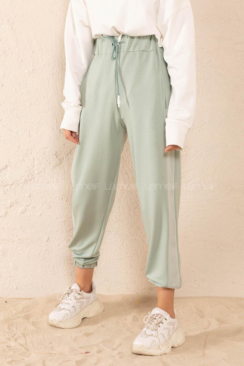 Modalamelif Yanları File Detaylı Eşofman Mint