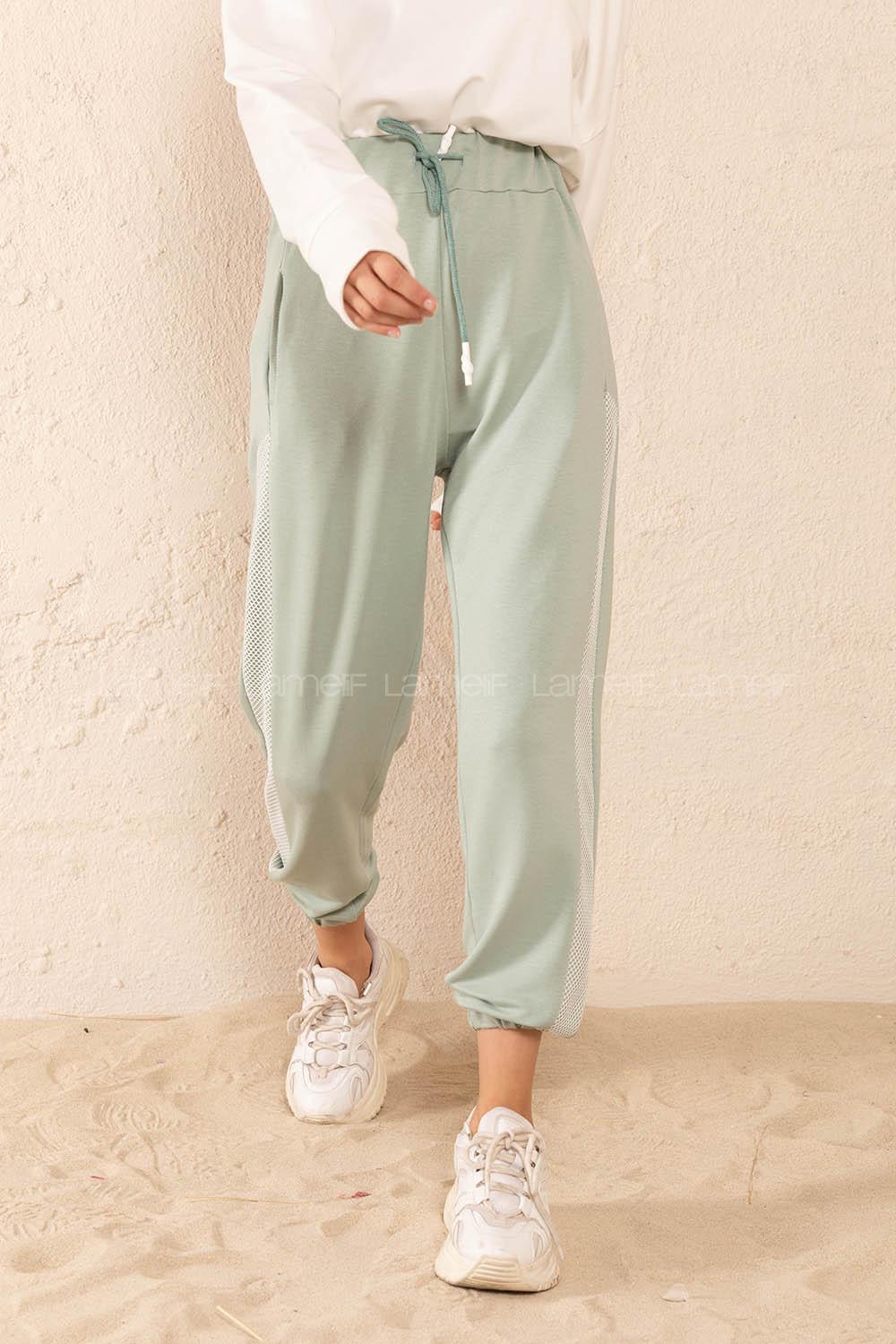 Modalamelif Yanları File Detaylı Eşofman Mint