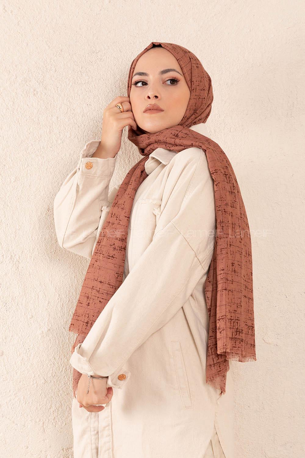 Modalamelif Çikolata Kahve Batik Desen Şal