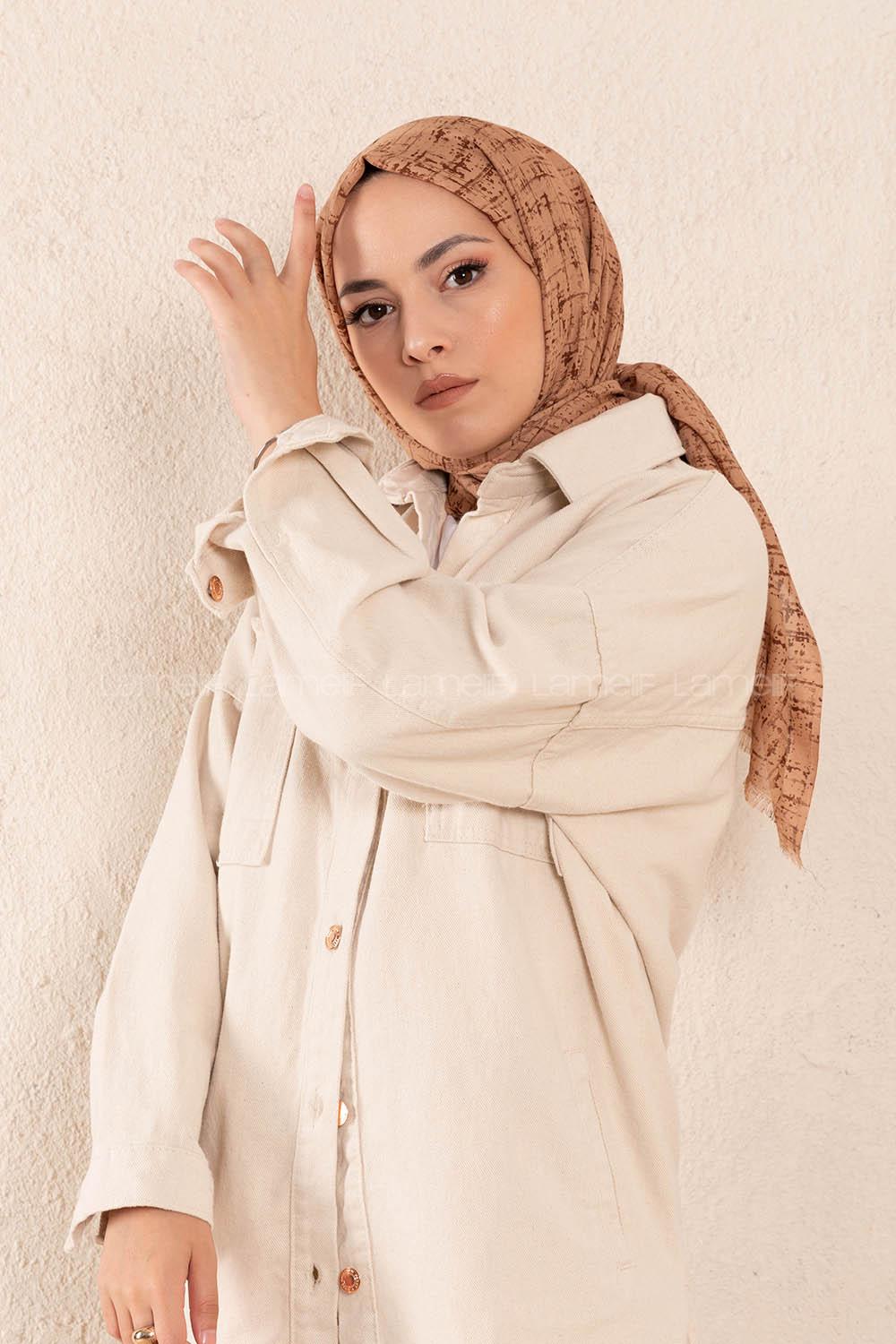 Modalamelif Hardal Sarısı Batik Desen Şal