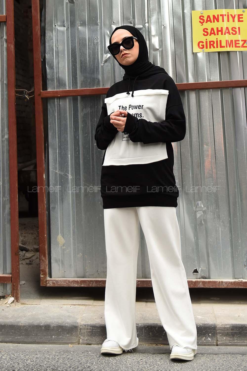 Modalamelif The Power Dreams Baskılı Sweatshirt Siyah