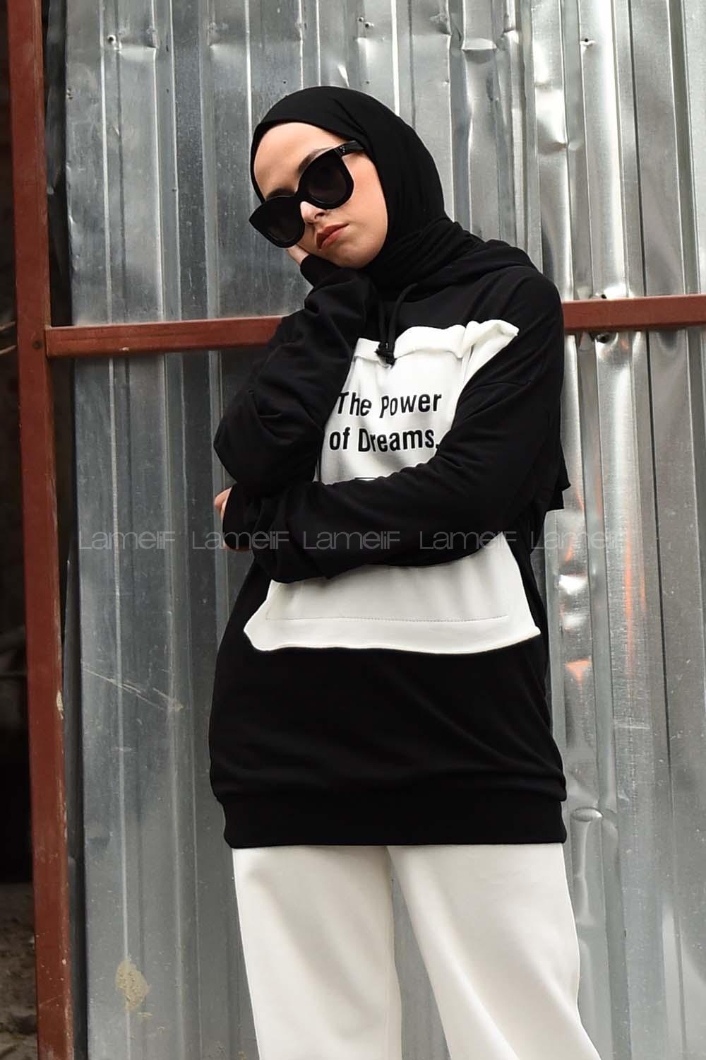 Modalamelif The Power Dreams Baskılı Sweatshirt Siyah