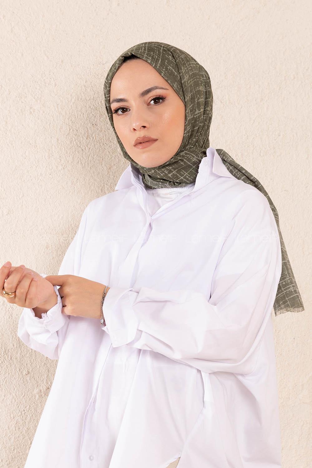 Modalamelif Yeşil Batik Desen Şal