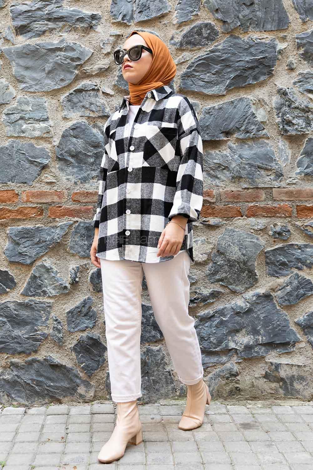 Modalamelif Ekose Oduncu Gömlek Siyah