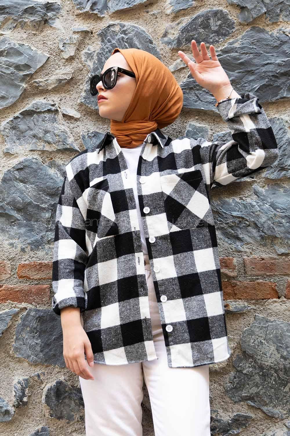 Modalamelif Ekose Oduncu Gömlek Siyah