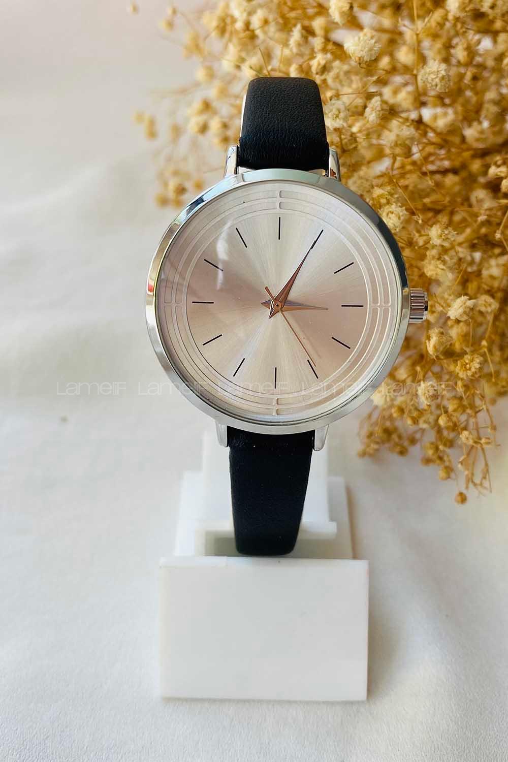 Modalamelif Siyah Gümüş Çerçeveli Sirus Saat