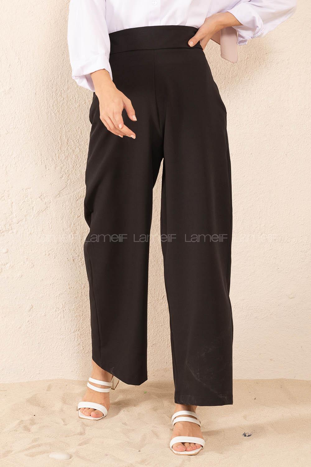 Modalamelif Yan Fermuarlı Pantolon Siyah