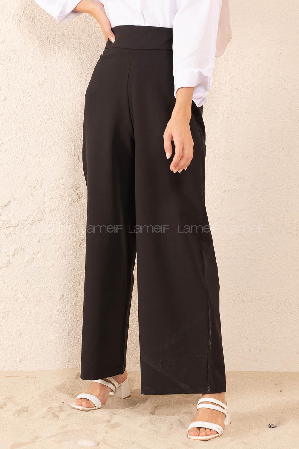 Modalamelif Yan Fermuarlı Pantolon Siyah