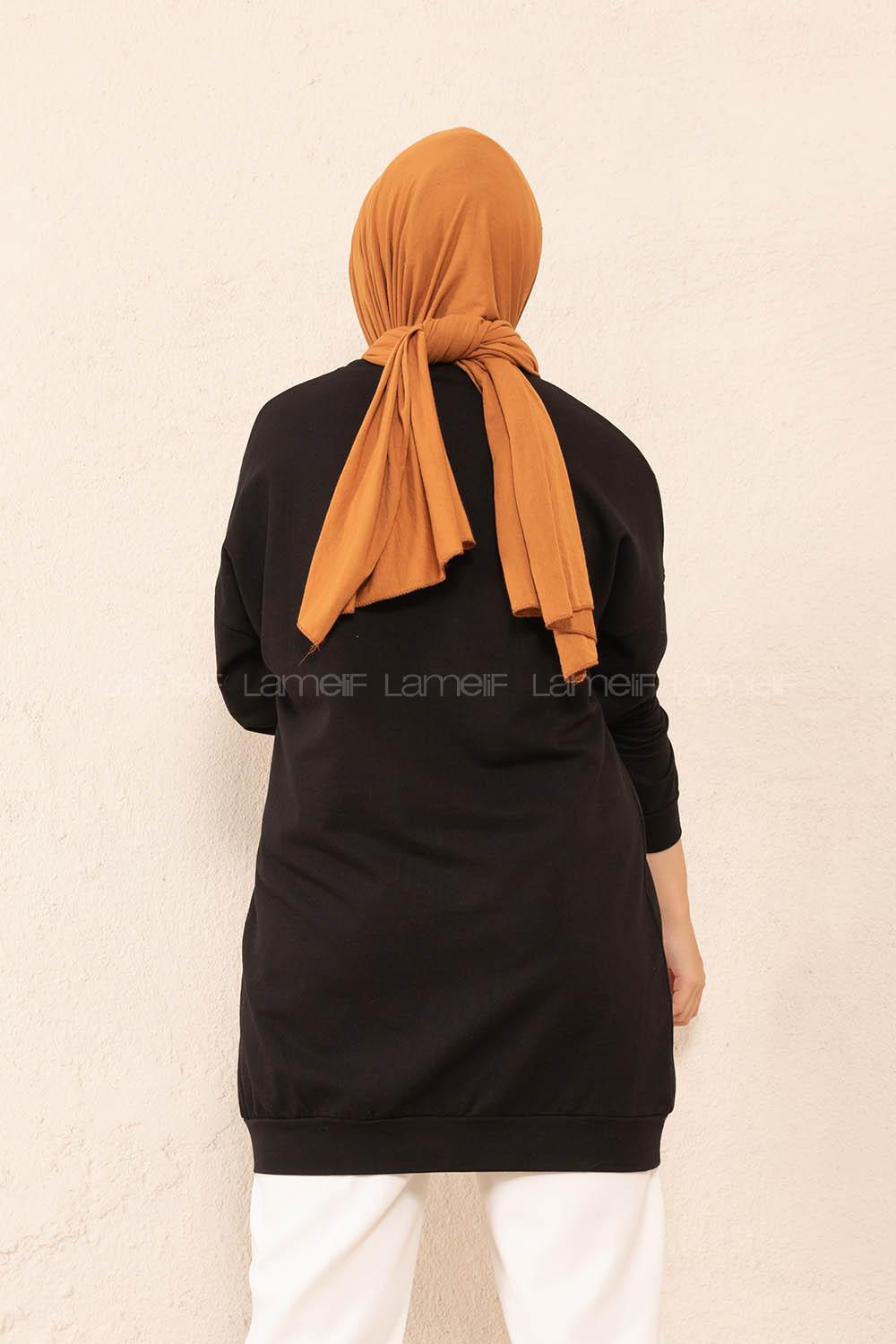 Modalamelif Mood Baskılı Sweatshirt Siyah