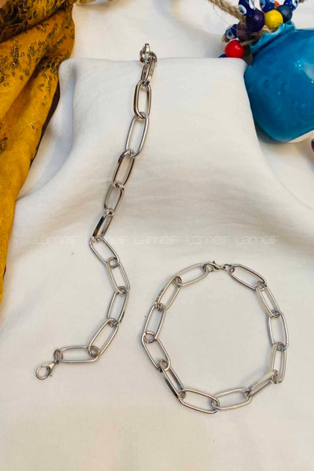 Modalamelif Damla Gümüş Zincir Bileklik