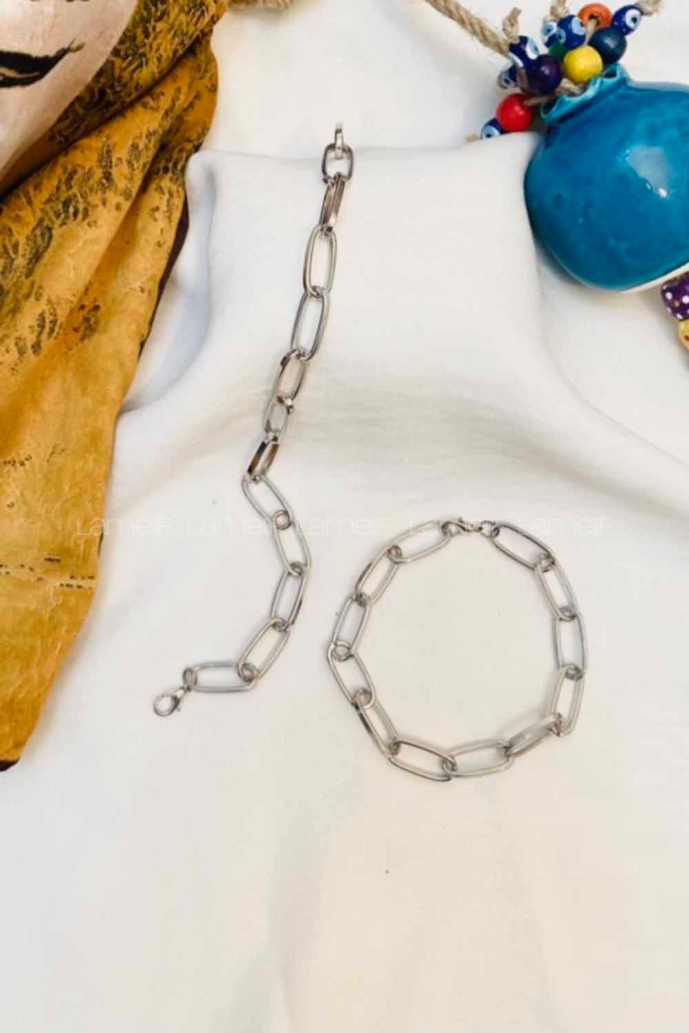 Modalamelif Damla Gümüş Zincir Bileklik