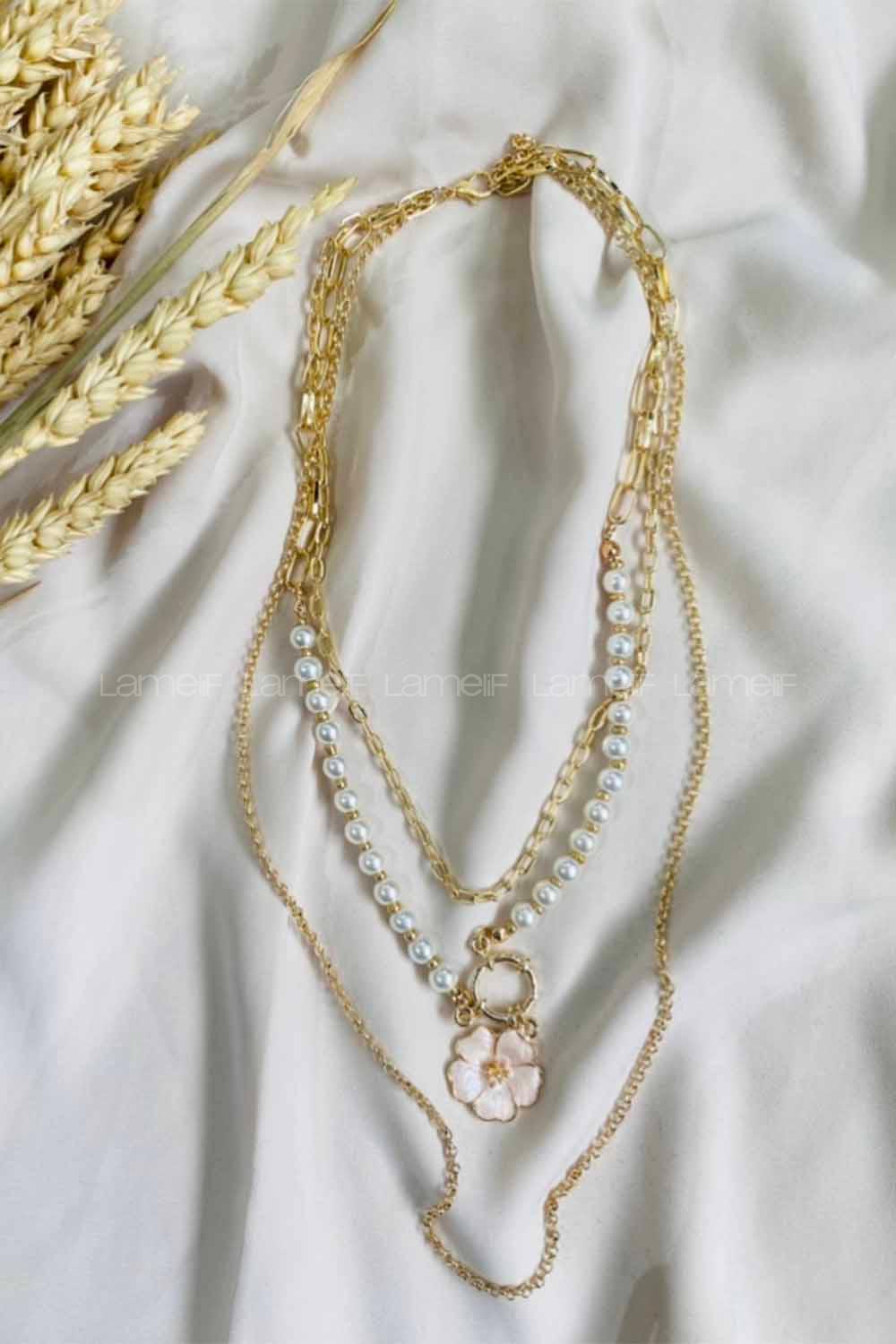 White Gold Mixed Necklace