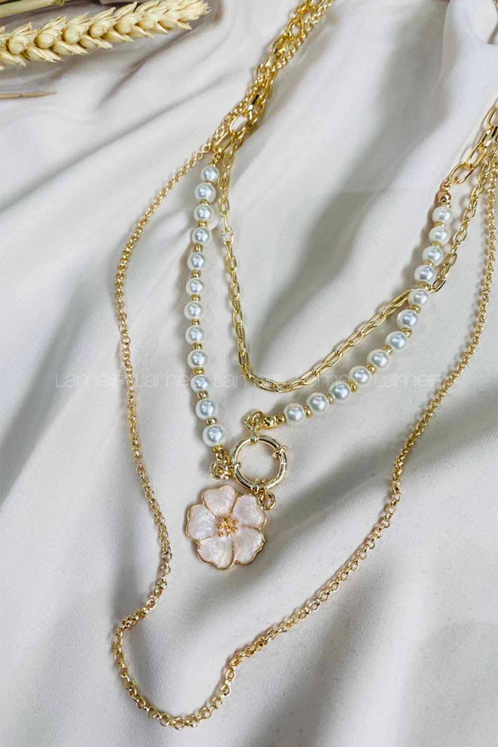 White Gold Mixed Necklace