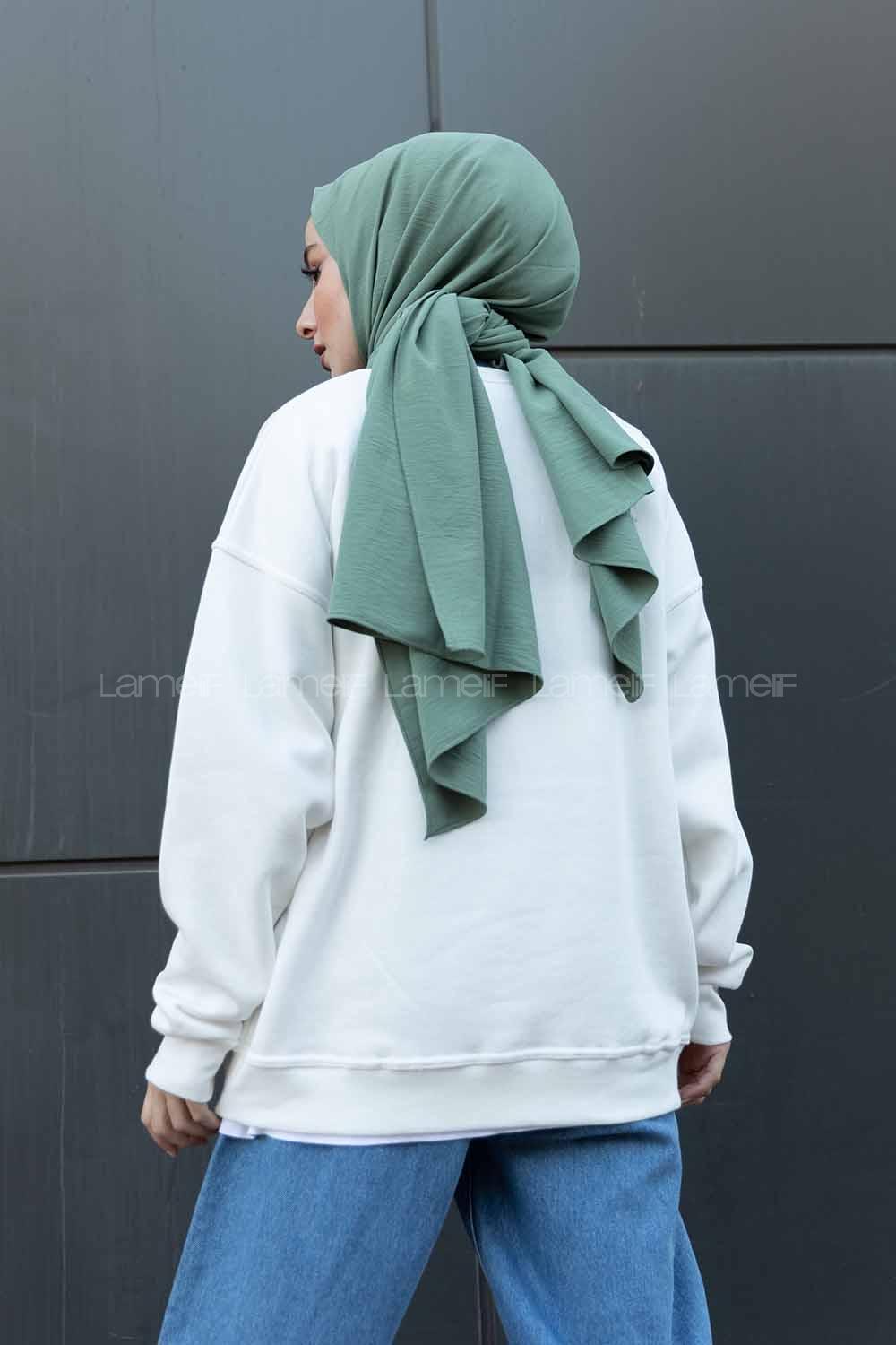 Modalamelif Bisiklet Yaka Monarchs Baskılı Sweatshirt Beyaz