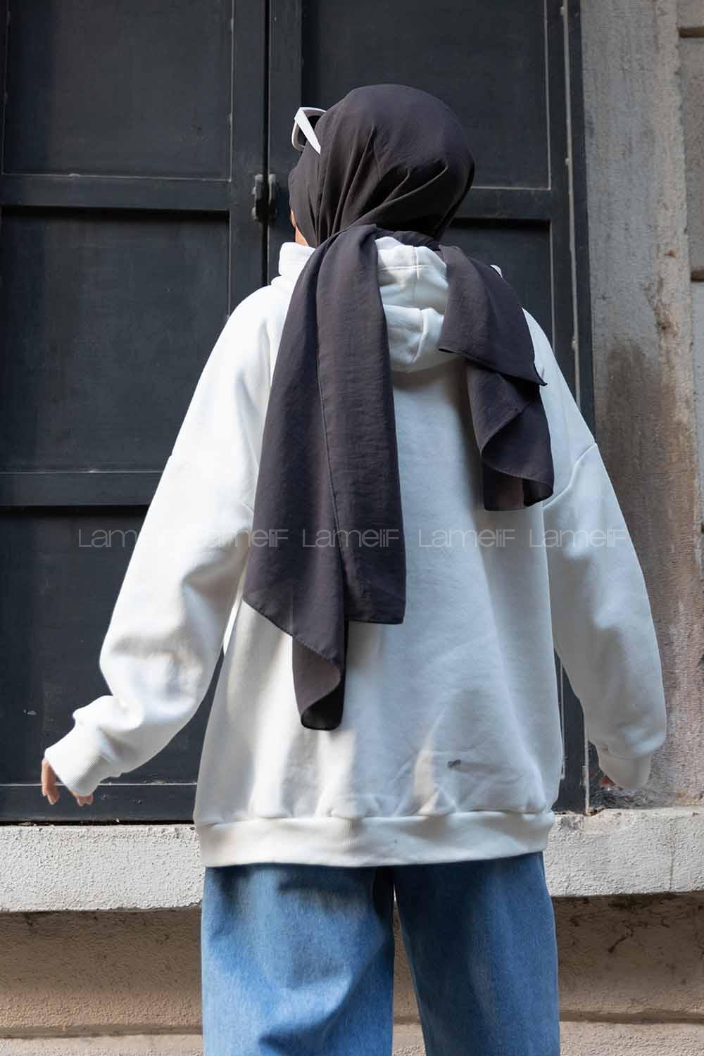 Modalamelif Kapşonlu Bulls Yazılı Sweatshirt Beyaz