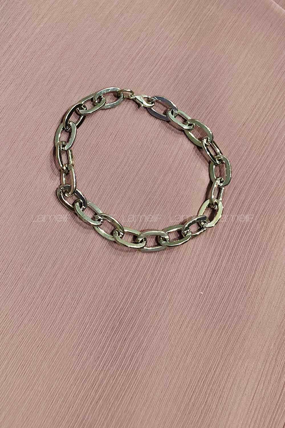 Modalamelif Oval Gümüş Zincir Bileklik