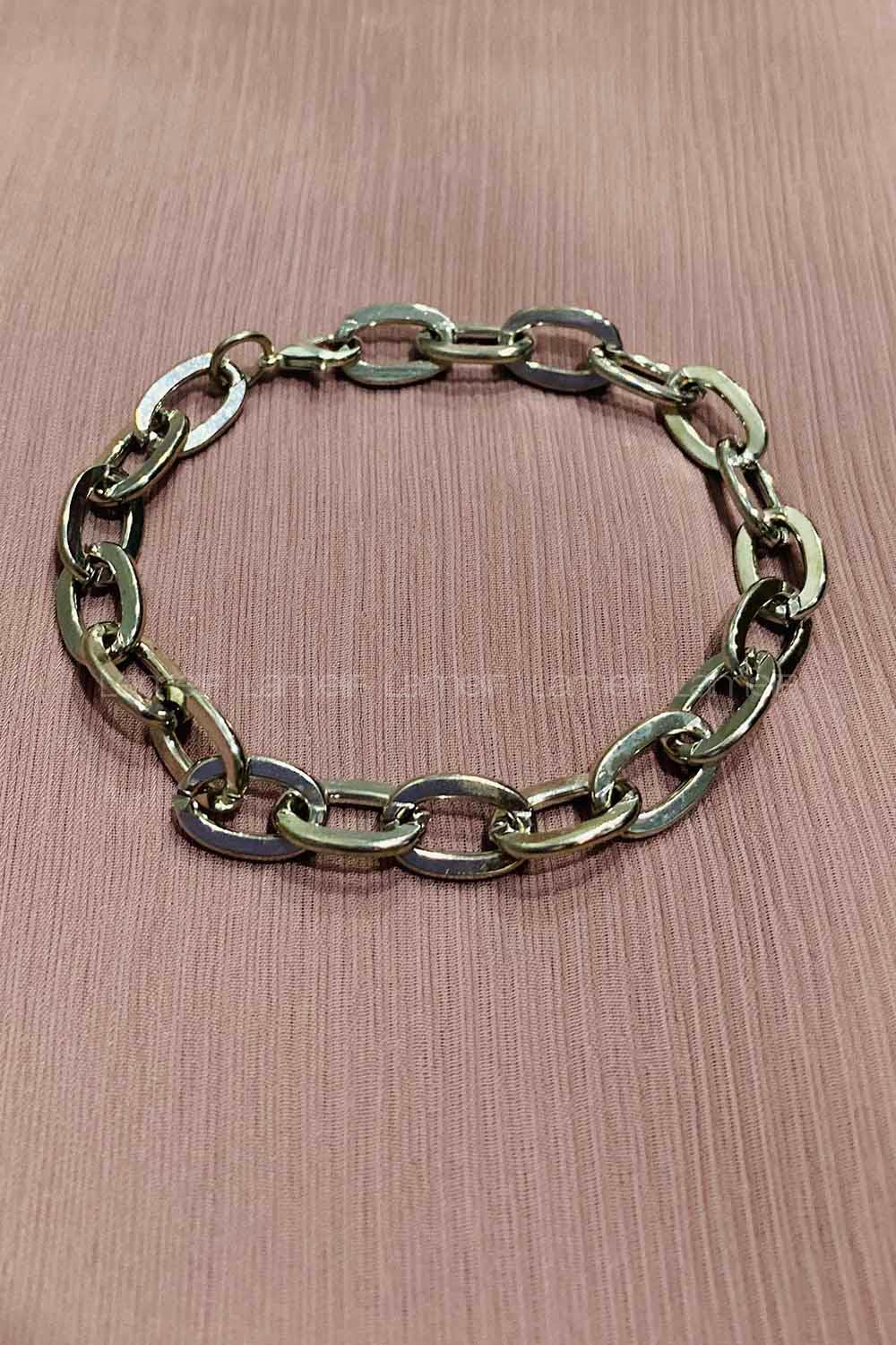 Modalamelif Oval Gümüş Zincir Bileklik