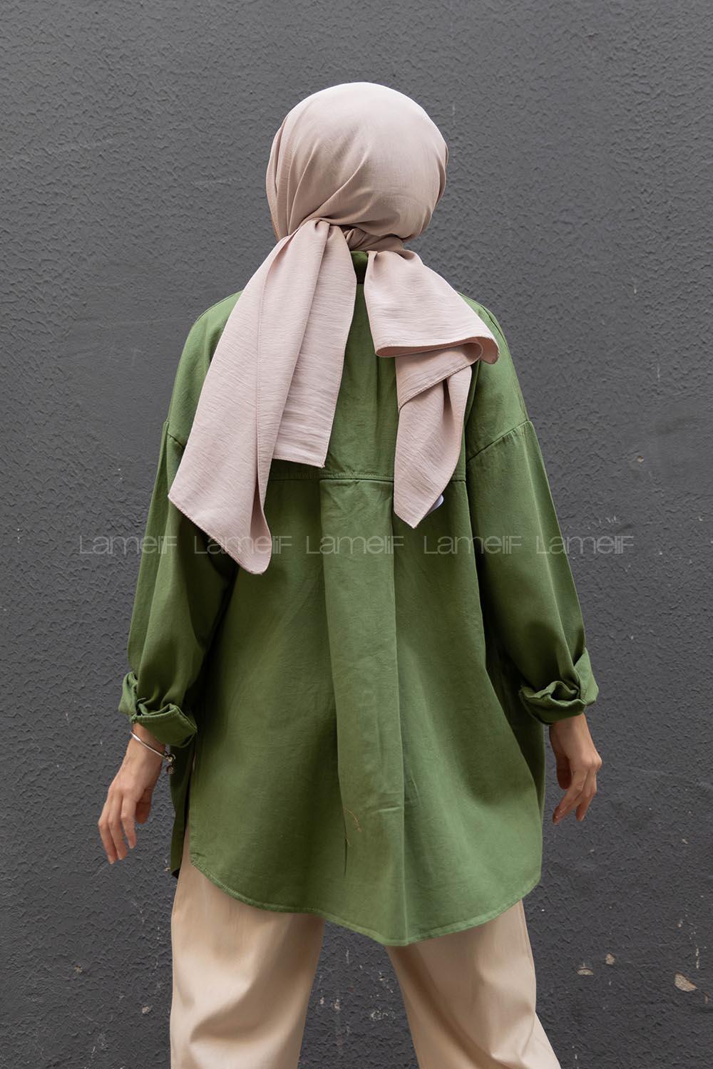 Modalamelif Tek Cep Metal Düğmeli Ceket Haki