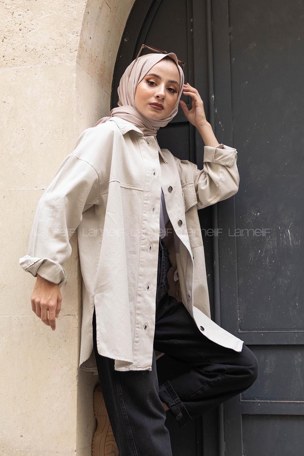 Modalamelif Tek Cep Metal Düğmeli Ceket Taş