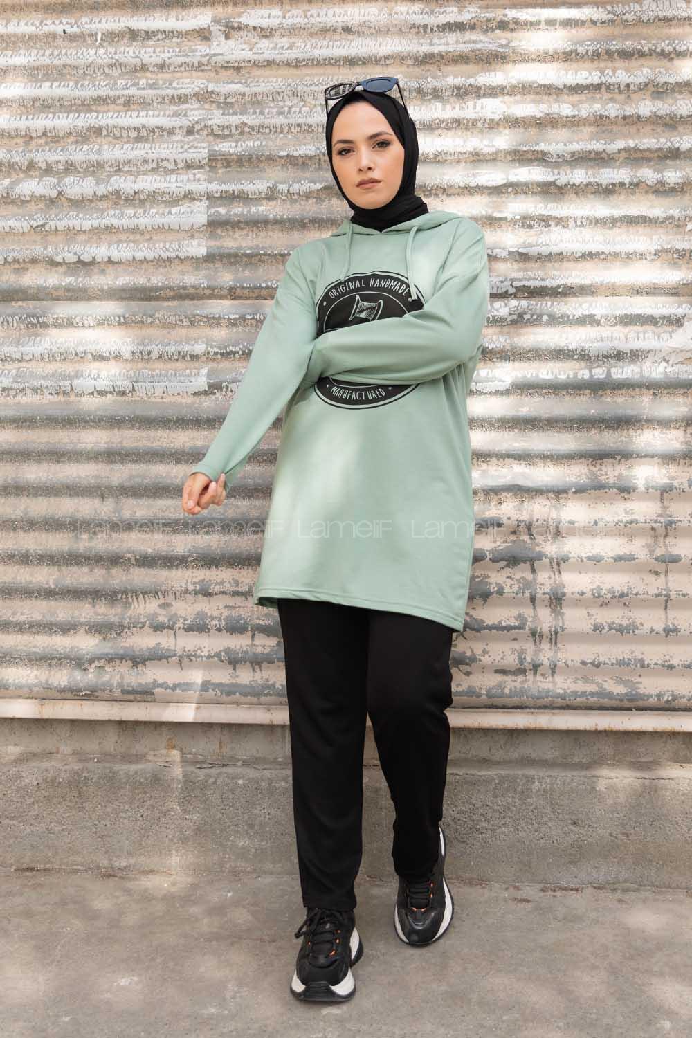 Modalamelif Craft Baskılı İkili Takım Çağla Yeşili