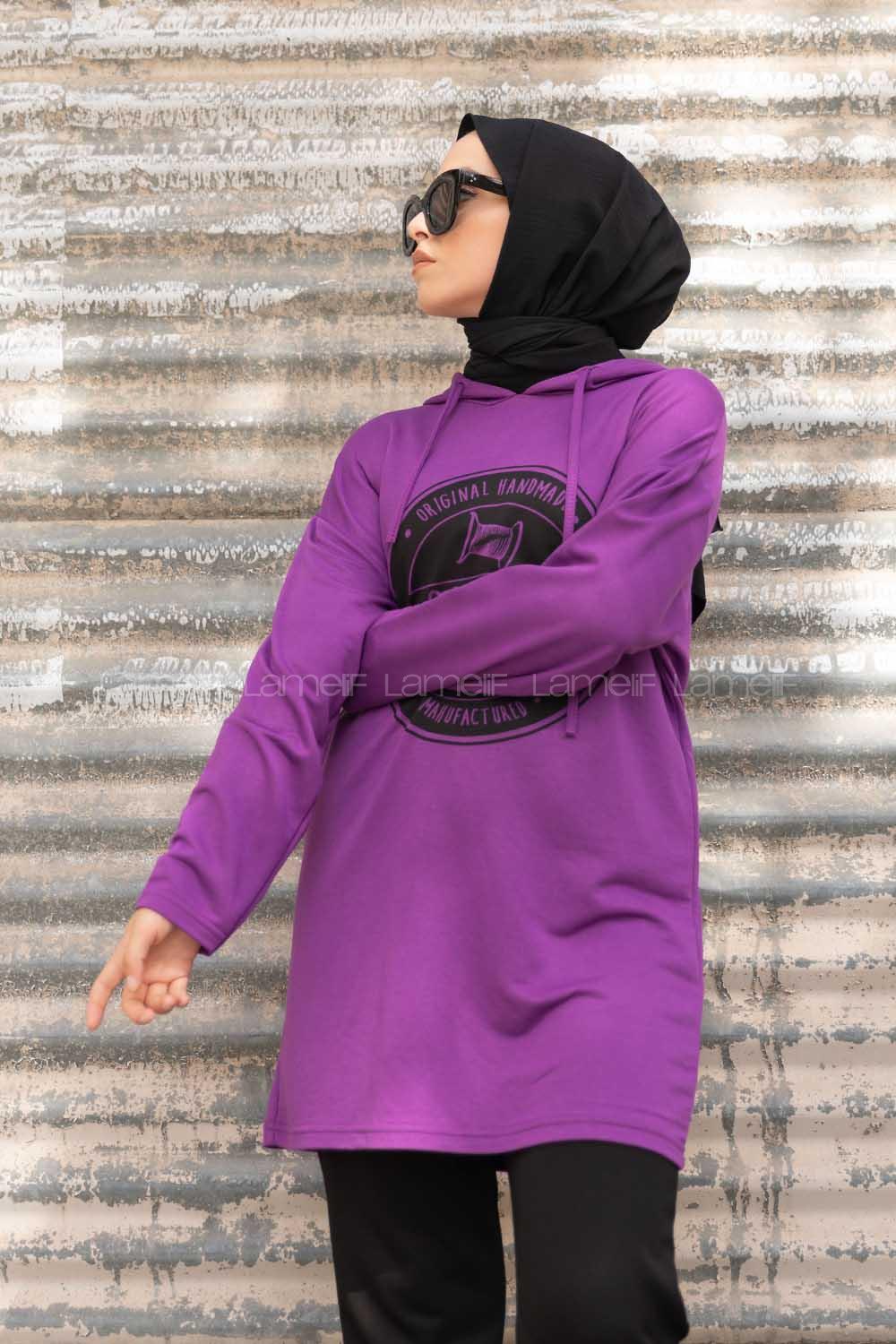 Modalamelif Craft Baskılı İkili Takım Mor