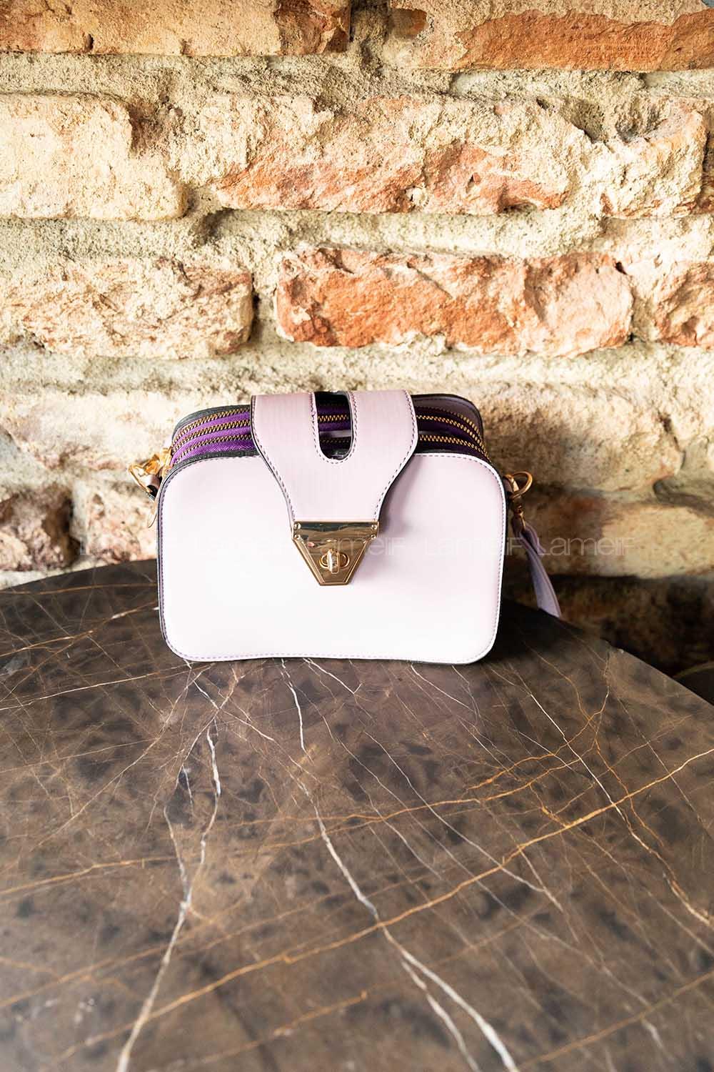 Modalamelif Şahvez Deri Eva Model Çapraz Çanta Lila