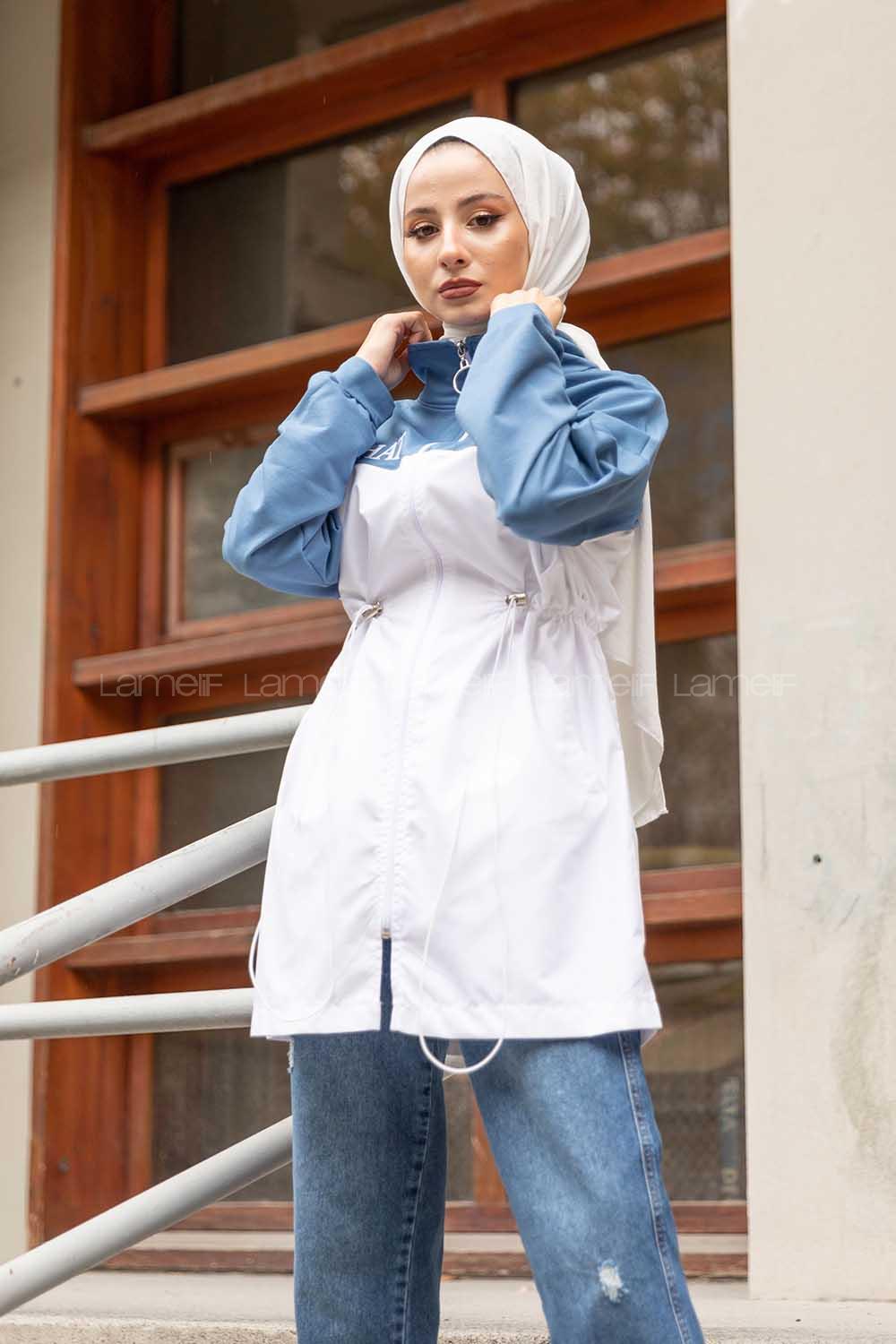 Modalamelif Fermuarlı I Choose Baskılı Kap İndigo