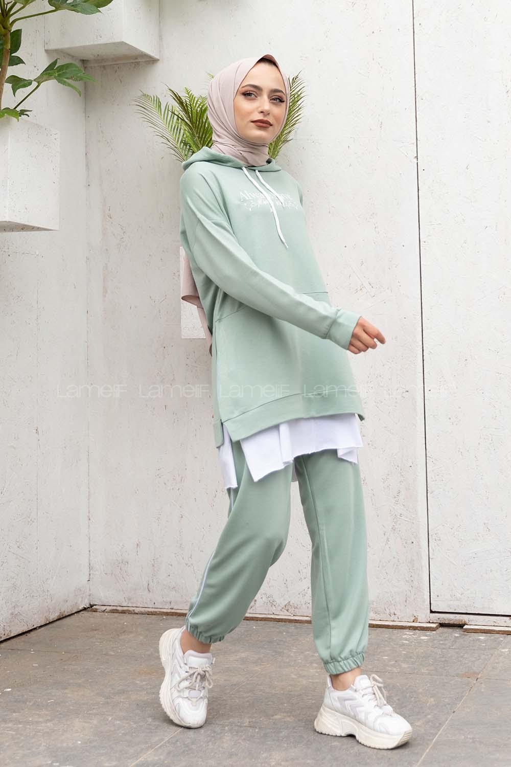 Modalamelif Always Have Baskılı İkili Takım Çağla Yeşili