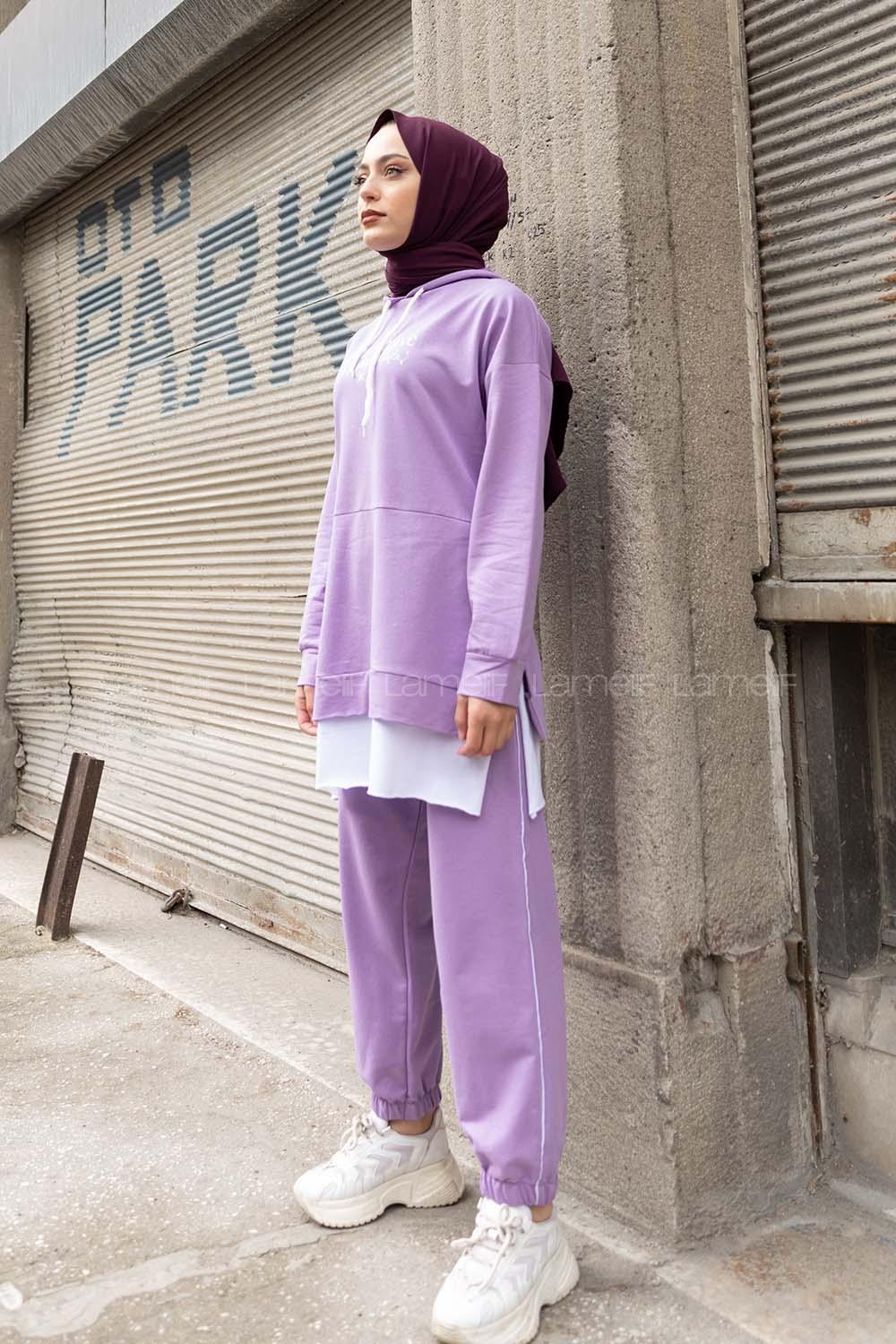 Modalamelif ways Have Baskılı İkili Takım Lila