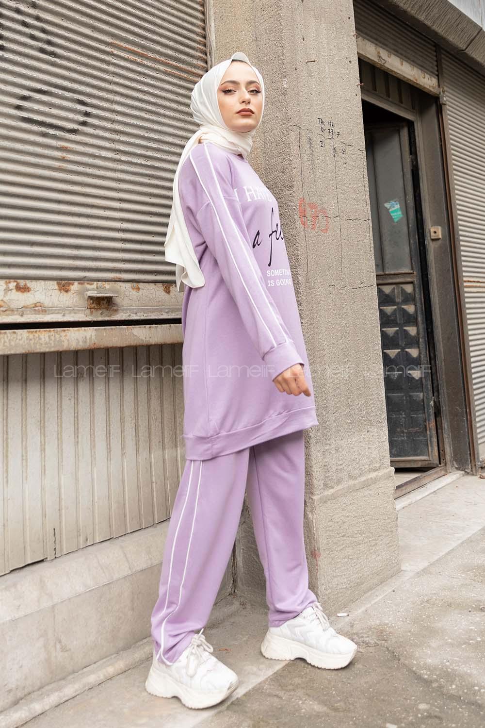 Modalamelif Have A Feeling Baskılı İkili Takım Lila