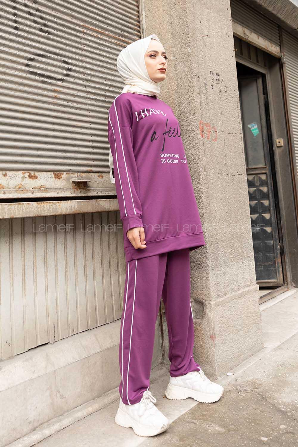 Modalamelif Have A Feeling Baskılı İkili Takım Mor