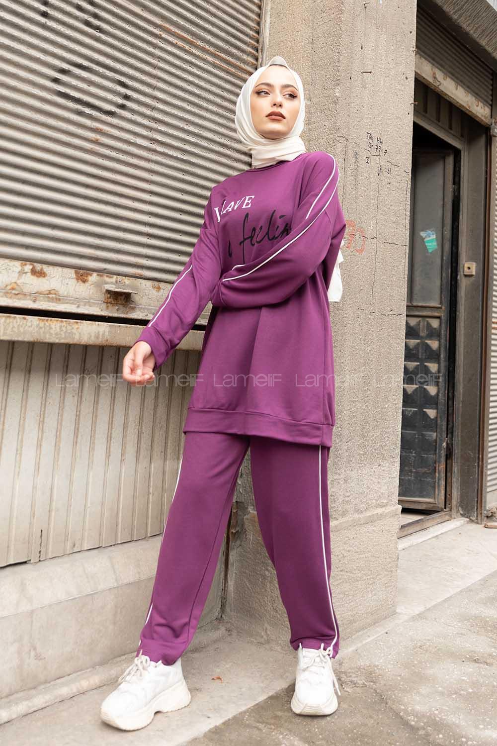 Modalamelif Have A Feeling Baskılı İkili Takım Mor