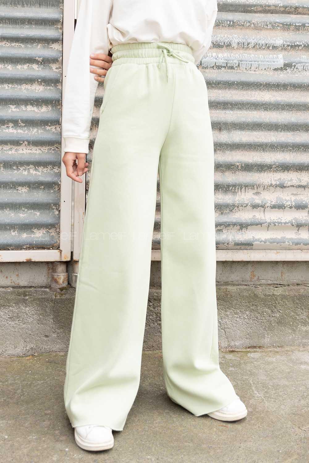 Modalamelif Bel Lastikli Bol Paça Eşofman Çağla