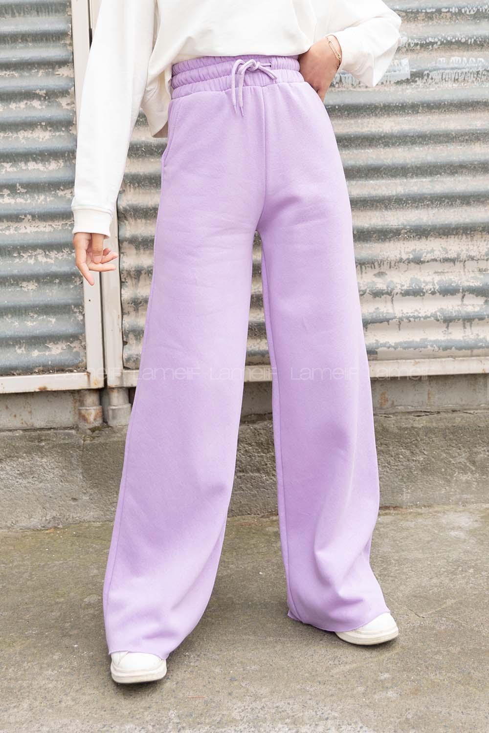 Modalamelif Bel Lastikli Bol Paça Eşofman Lila