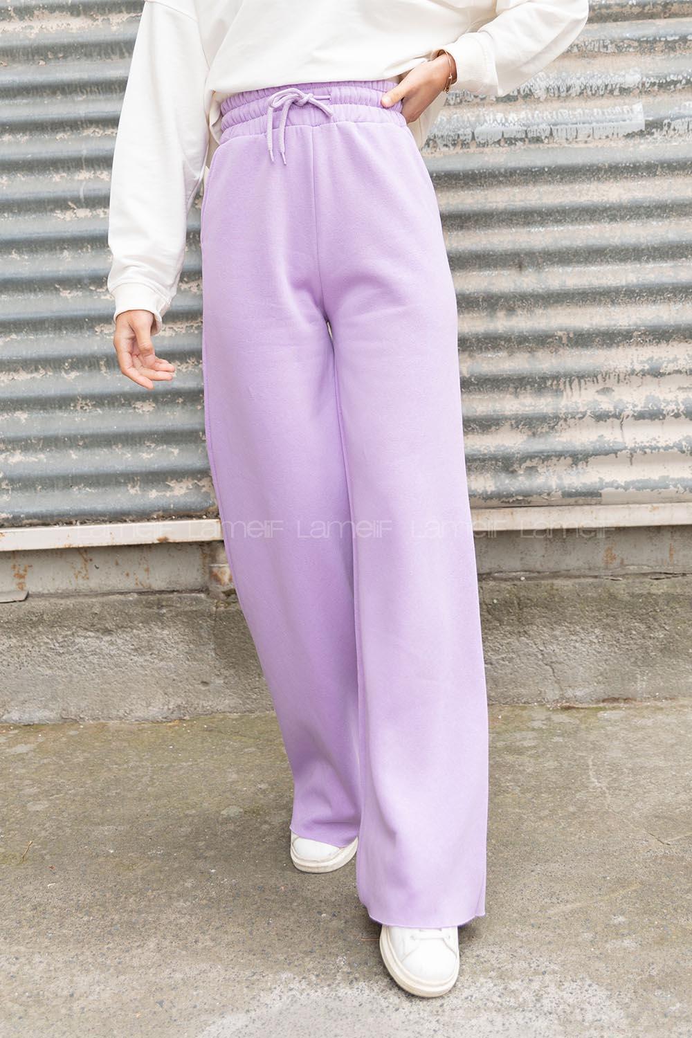 Modalamelif Bel Lastikli Bol Paça Eşofman Lila