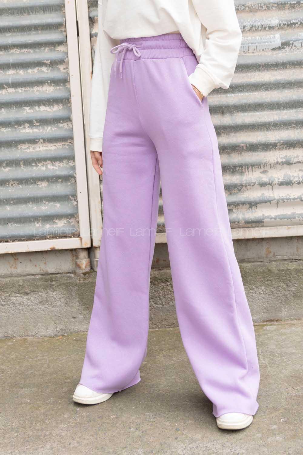 Modalamelif Bel Lastikli Bol Paça Eşofman Lila