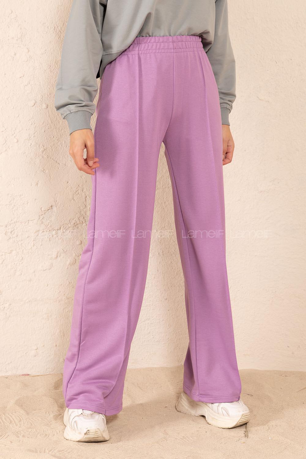 Modalamelif Bel Lastikli Bol Paça Eşofman Lila