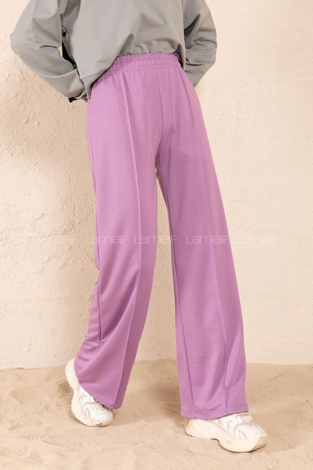 Modalamelif Bel Lastikli Bol Paça Eşofman Lila