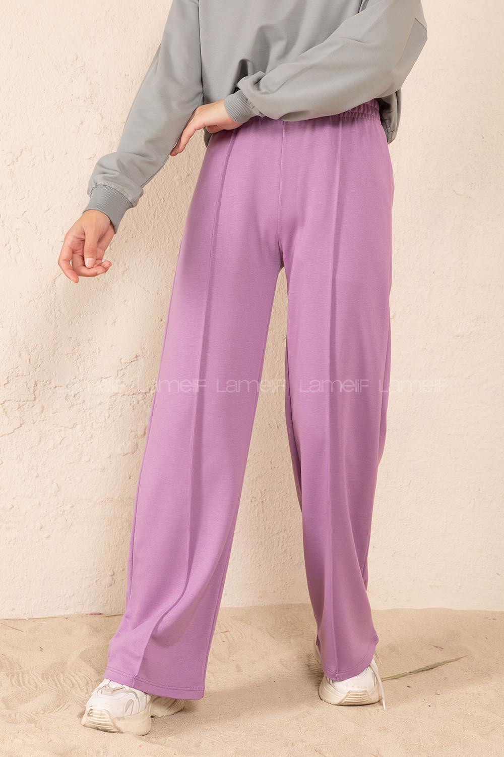 Modalamelif Bel Lastikli Bol Paça Eşofman Lila