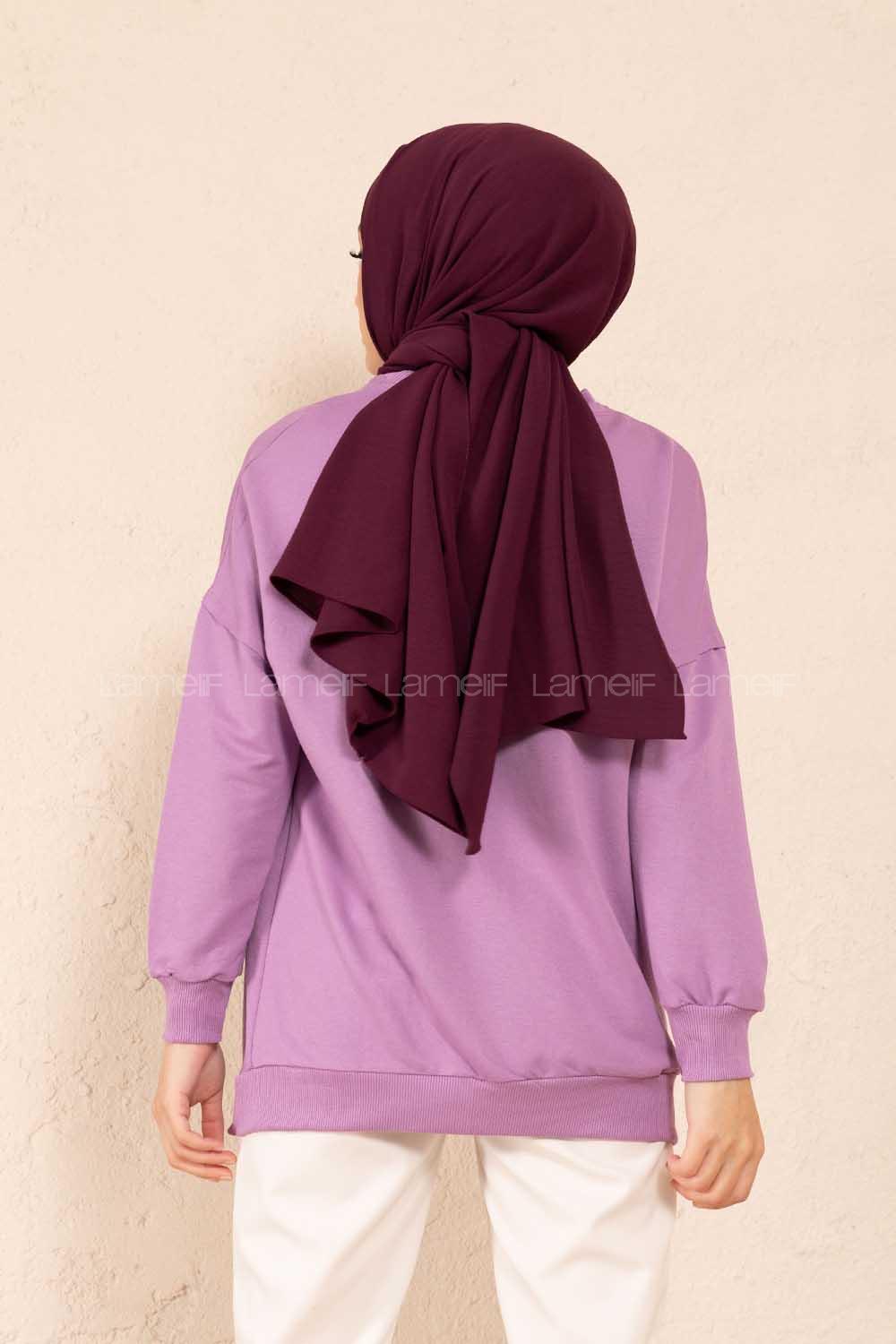 Modalamelif  She Need Yaz Baskılı Sweatshirt Lila