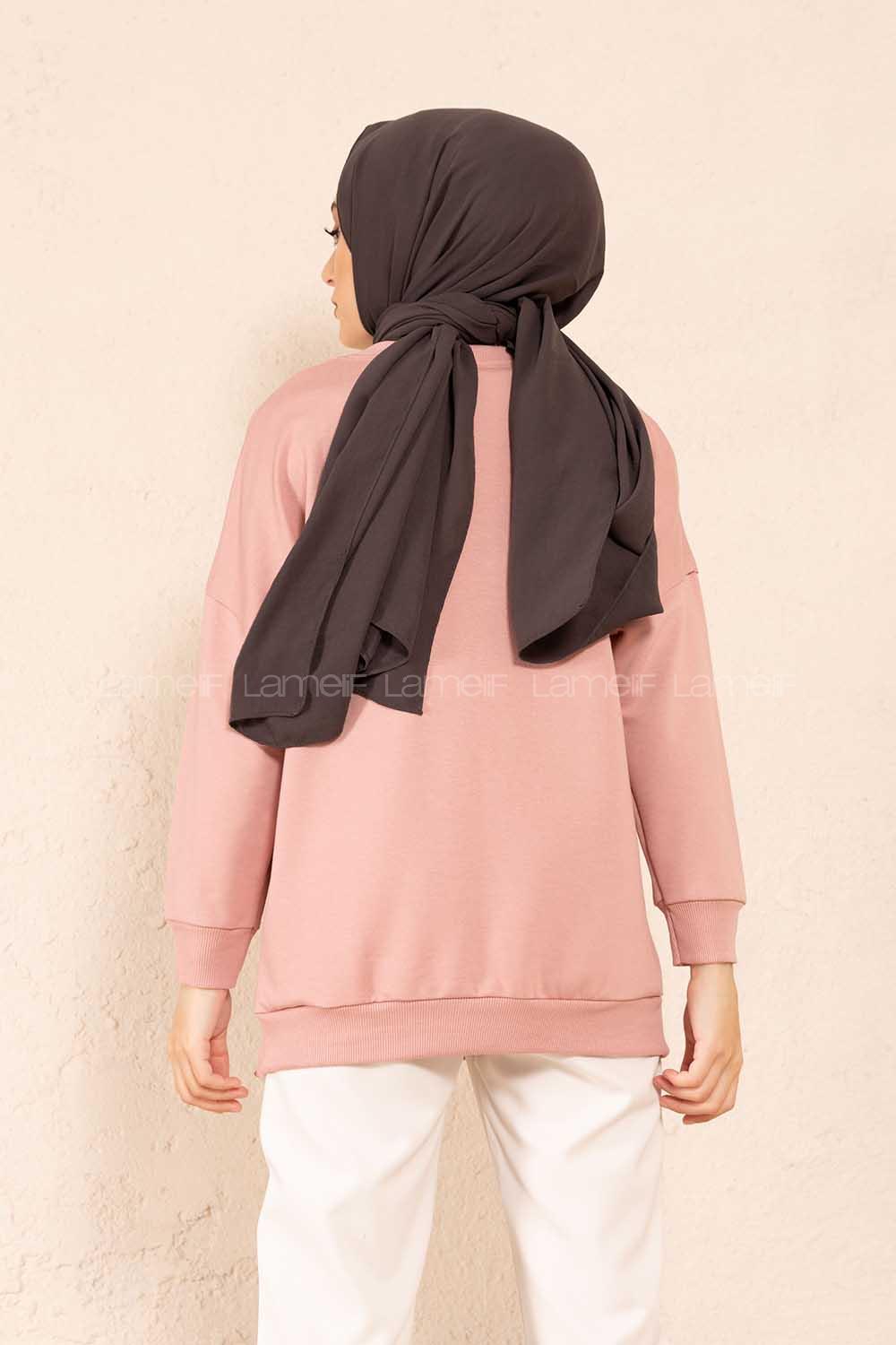 Modalamelif  She Need Yaz Baskılı Sweatshirt Pudra