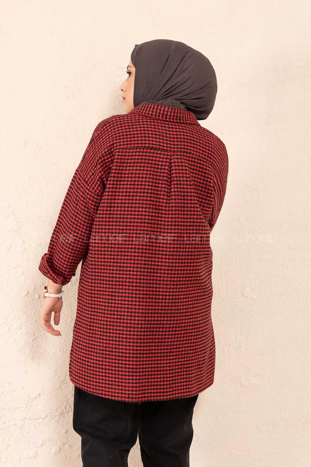 Modalamelif Tek Cepli Kazayağı Gömlek Bordo