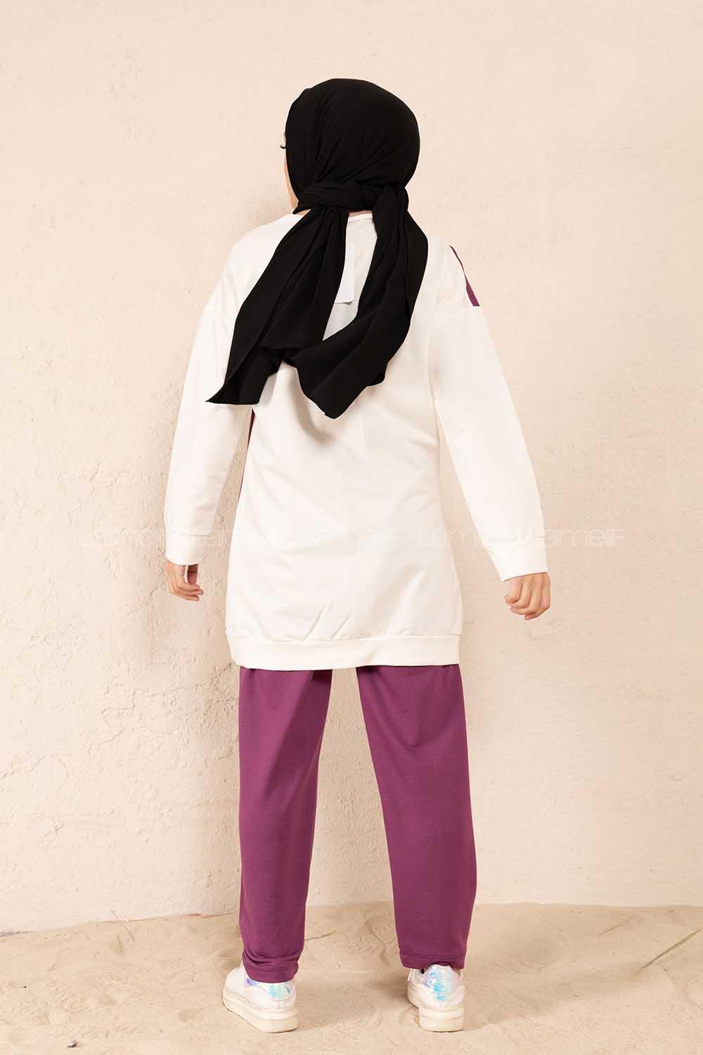 Modalamelif Parça Renkli Garnili Takım Mor