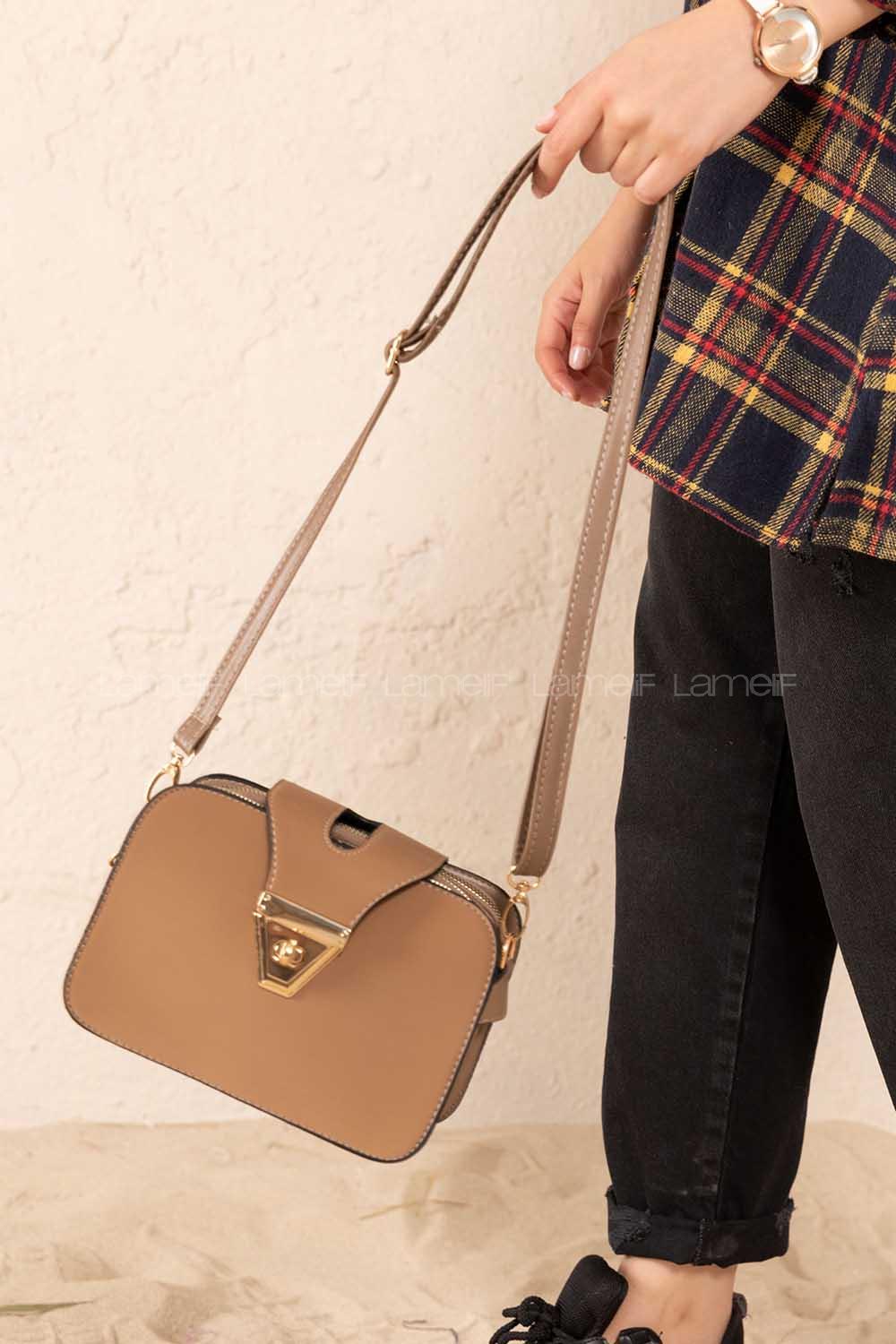 Modalamelif Şahvez Deri Eva Model Çapraz Çanta Soft Kahve