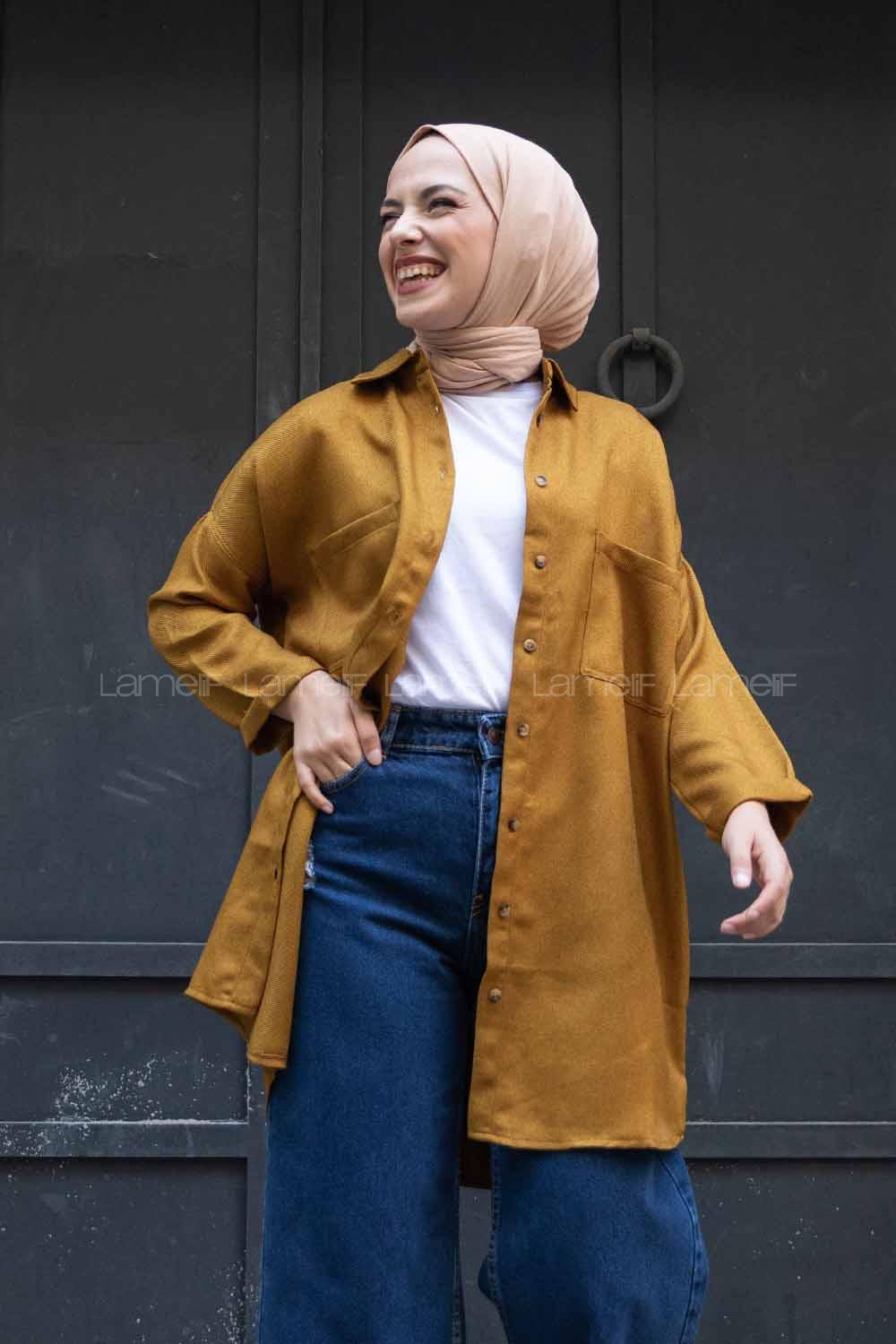 Modalamelif Çift Cepli Gömlek Yağ Yeşili