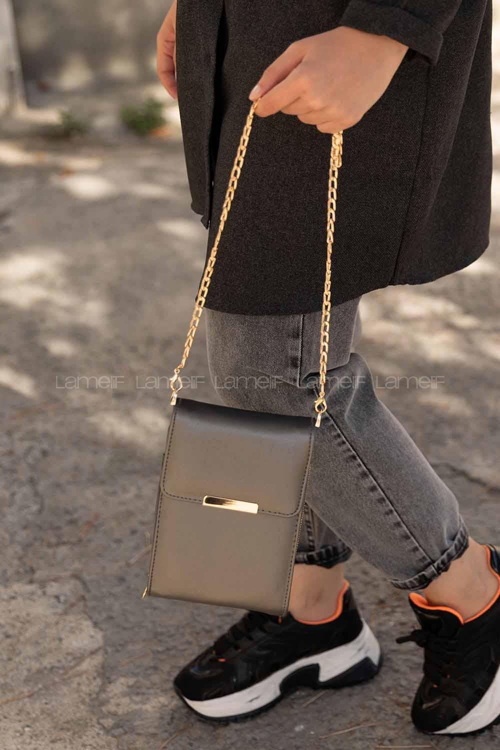 Modalamelif İthal Tasarım Kapaklı Luna Cüzdan Çanta Antrasit