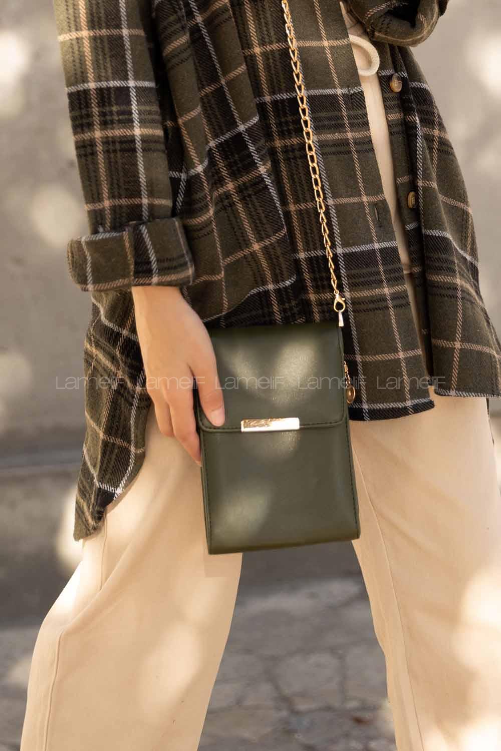 Modalamelif İthal Tasarım Kapaklı Luna Cüzdan Çanta Yeşil