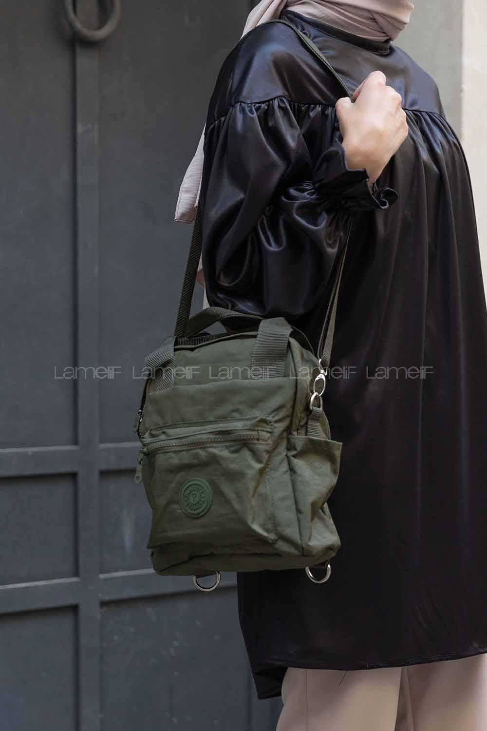 Modalamelif Krinkıl Kumaş Çanta Haki