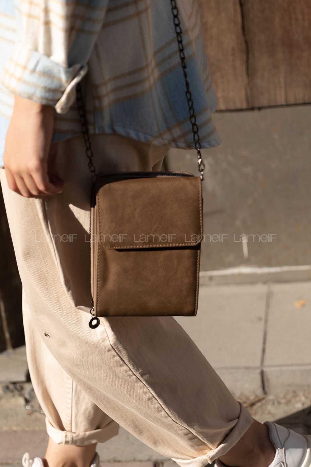 Modalamelif Kapak Cepli Messenger Model Çanta Soft Kahve