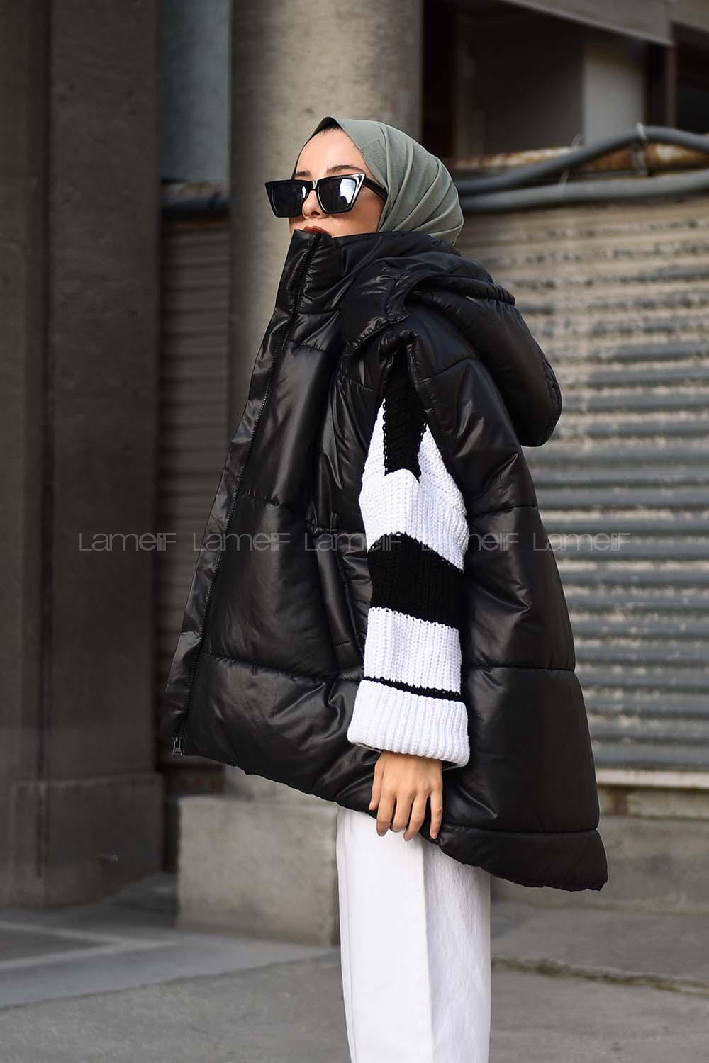 Black Hood Neck Zero Arm Without Accessories Cotton Unprinted Vest